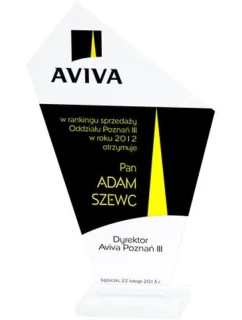 Gravírovaná sklenená trofej + výplň farbou