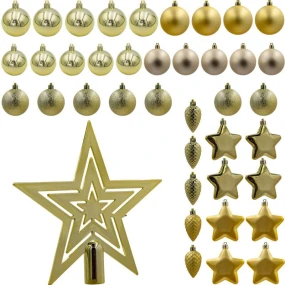 DEKORATÍVNE PLASTOVÉ OZDOBY BEZPEČNÉ 40KS ZLATÁ SĽUDA