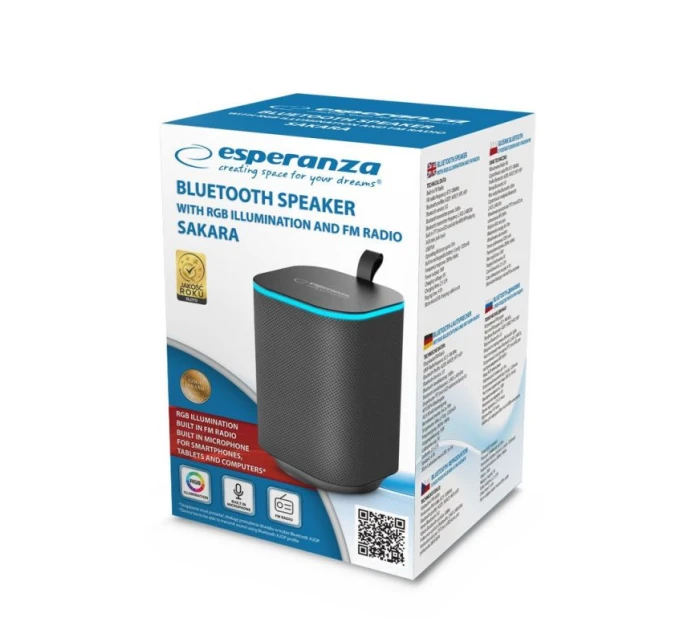 ESPERANZA BLUETOOTH REPRODUKTOR RGB SAKARA EP155 ESPERANZA BLUETOOTH REPRODUKTOR RGB SAKARA EP155