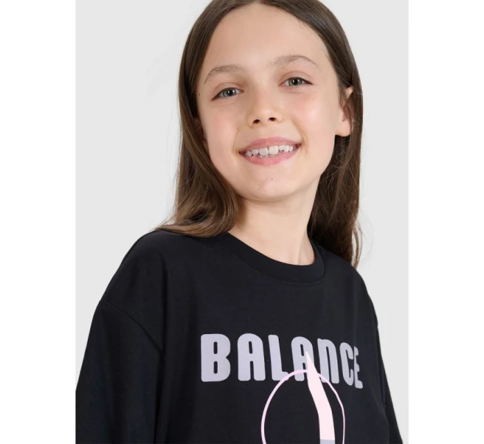 Dievčenské oversize tričko s potlačou 4F FJRSS25TTSHF2646-20S Dievčenské oversize tričko s potlačou 4F FJRSS25TTSHF2646-20S