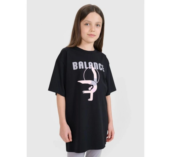 Dievčenské oversize tričko s potlačou 4F FJRSS25TTSHF2646-20S Dievčenské oversize tričko s potlačou 4F FJRSS25TTSHF2646-20S