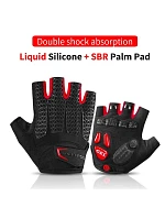 Cyklistické rukavice Rockbros S169BR S s gélovými vankúšikmi - čierne/červené