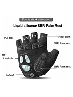 Rockbros S169BGR S cyklistické rukavice s gélovými vankúšikmi - sivé