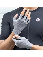 Rockbros priedušné cyklistické rukavice, krátke prsty, veľkosť: S - sivé