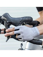 Rockbros priedušné cyklistické rukavice, krátke prsty, veľkosť: S - sivé