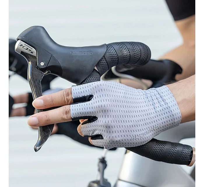 Rockbros priedušné cyklistické rukavice, krátke prsty, veľkosť: S - sivé Rockbros priedušné cyklistické rukavice, krátke prsty, veľkosť: S - sivé