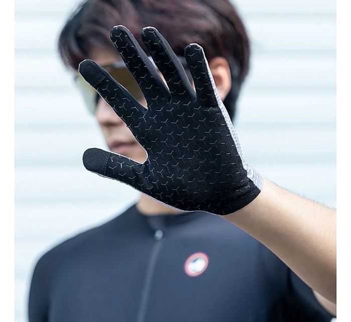 Rockbros Priedušné cyklistické rukavice, plné, veľkosť: L - sivé Rockbros Priedušné cyklistické rukavice, plné, veľkosť: L - sivé