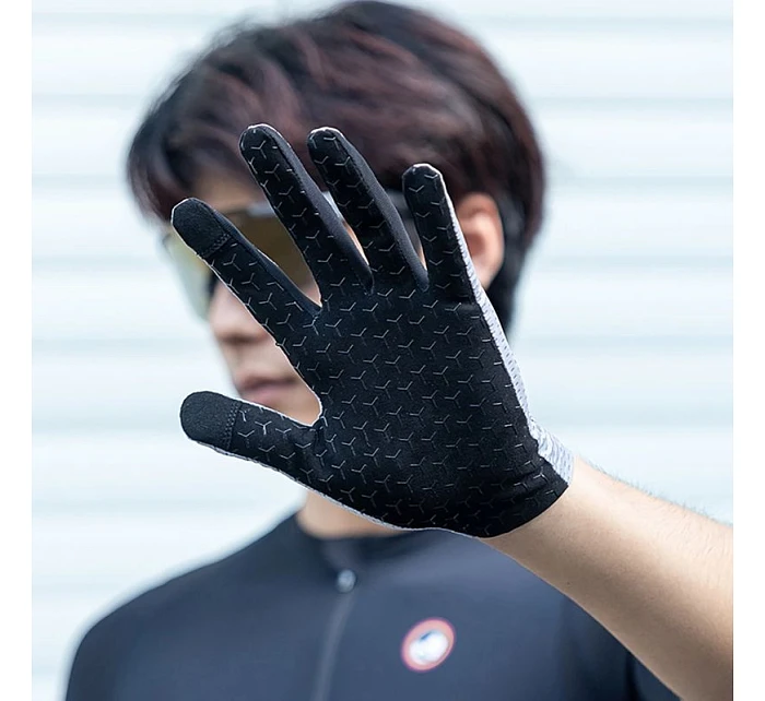 Rockbros Priedušné cyklistické rukavice, plné, veľkosť: XL - sivé Rockbros Priedušné cyklistické rukavice, plné, veľkosť: XL - sivé