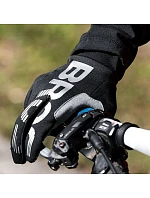 Zateplené cyklistické rukavice Rockbros, dlhé, veľkosť: XXL - čierno-šedé
