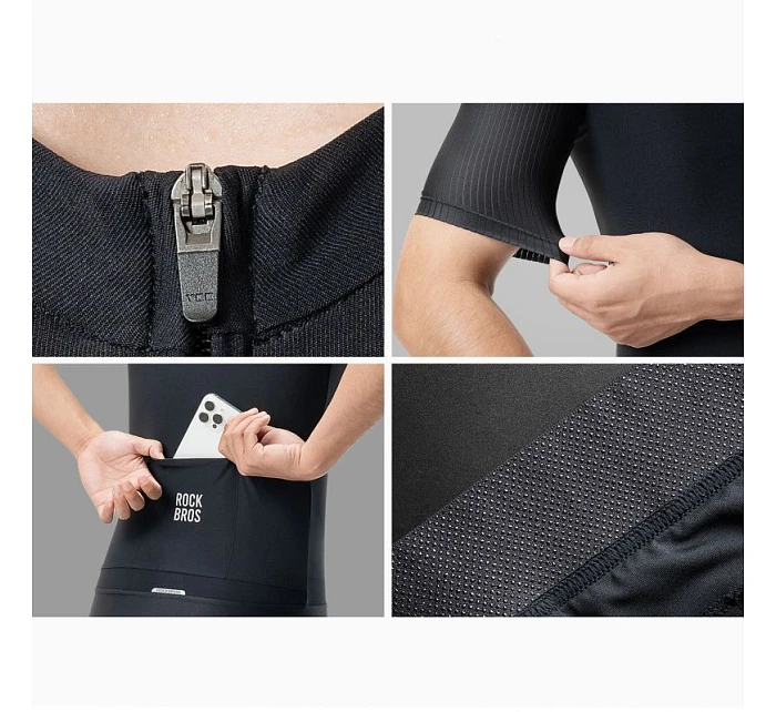 Cyklistický dres model 22114071 krátký rukáv velikost L černý - Rockbros Cyklistický dres model 22114071 krátký rukáv velikost L černý - Rockbros