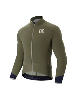 Rockbros YDWT014 zimná dvojvrstvová fleecová cyklistická bunda veľkosť XL - zelená