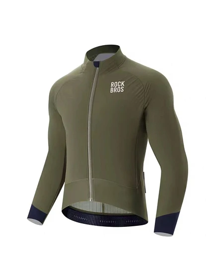 Rockbros YDWT014 zimná dvojvrstvová fleecová cyklistická bunda veľkosť XL - zelená Rockbros YDWT014 zimná dvojvrstvová fleecová cyklistická bunda veľkosť XL - zelená