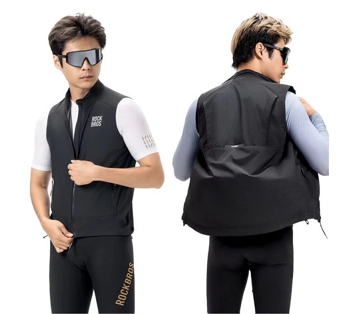 Rockbros vetruodolná vesta YDMJ003 jar/jeseň veľkosť S - čierna Rockbros vetruodolná vesta YDMJ003 jar/jeseň veľkosť S - čierna