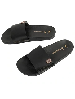 Pánske športové žabky R10 Slide pohodlné čierne papuče Rider