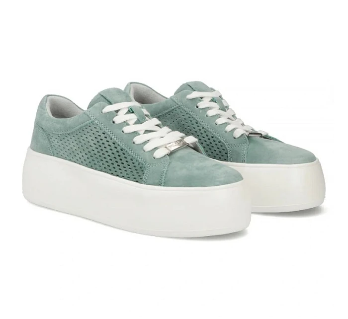 Dámské kožené polobotky ažurové zelené Filippo DP7520/26 Dámské kožené polobotky ažurové zelené Filippo DP7520/26