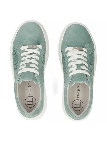 Dámské kožené polobotky ažurové zelené Filippo DP7520/26 Dámské kožené polobotky ažurové zelené Filippo DP7520/26