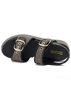 Dámske sandále na platforme čierno-zlaté Artiker 58C1741