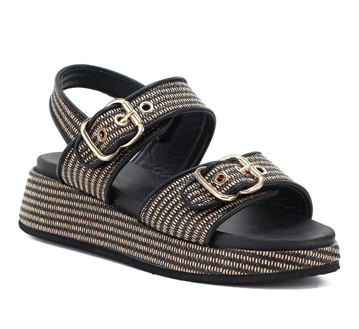 Dámske sandále na platforme čierno-zlaté Artiker 58C1741 Dámske sandále na platforme čierno-zlaté Artiker 58C1741