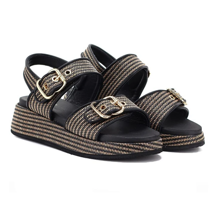 Dámske sandále na platforme čierno-zlaté Artiker 58C1741 Dámske sandále na platforme čierno-zlaté Artiker 58C1741