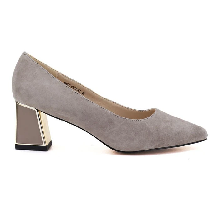 Dámska kožená obuv s ozdobným stĺpikom béžová Vinceza 26-66921 Dámska kožená obuv s ozdobným stĺpikom béžová Vinceza 26-66921