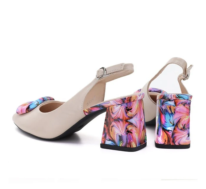 Béžové zdobené lodičky na podpätku Vinceza 62278 Béžové zdobené lodičky na podpätku Vinceza 62278