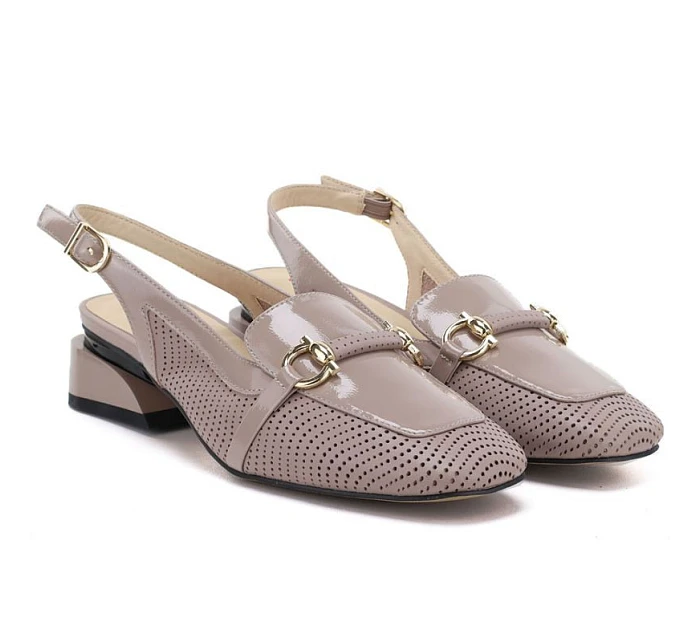 Dámské sandály z lakované kůže béžové Artiker 56C1996 Dámské sandály z lakované kůže béžové Artiker 56C1996