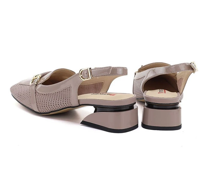 Dámské sandály z lakované kůže béžové Artiker 56C1996 Dámské sandály z lakované kůže béžové Artiker 56C1996