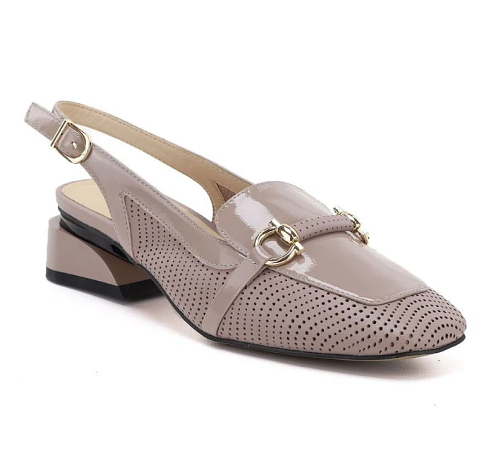 Dámské sandály z lakované kůže béžové Artiker 56C1996 Dámské sandály z lakované kůže béžové Artiker 56C1996