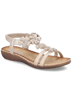 Dámské sandály Rieker V7573-90 se zlatými květy