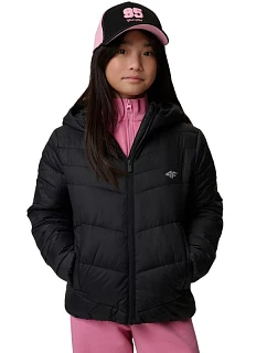 Dívčí bunda 4F F0739 tmavě černá 4FJWSS26TDJAF0739 20S