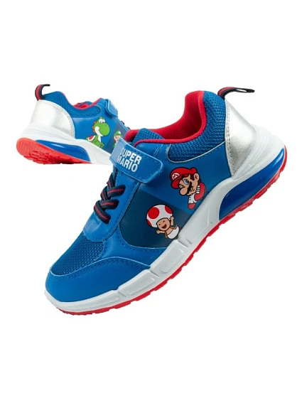 Leomil Detská športová obuv Super Mario tenisky na suchý zips LED Blue