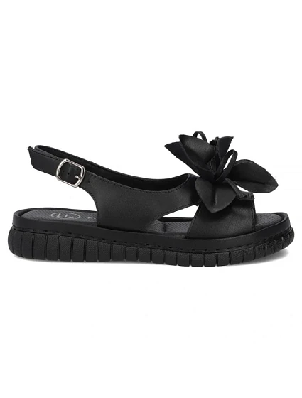 Dámské kožené sandály na platformě černé model 22158398 - FILIPPO