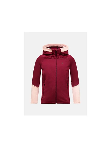 Mikina PEAK PERFORMANCE Jr Rider Essentials Zip Hood, bordová Mikina PEAK PERFORMANCE Jr Rider Essentials Zip Hood, bordová