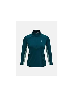 Dámské tričko PEAK PERFORMANCE W Core Half Zip Baselayer, zelená barva