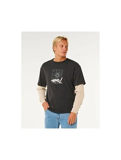Pánské tričko RIP CURL Inner Visions Smashed L/S Tee, černé