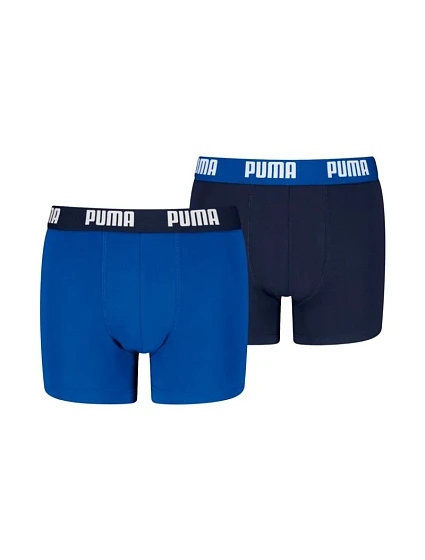 Dětské boxerky Puma Everyday Basic, balení po 2 kusech, modré, tmavě modré 938971 06 Dětské boxerky Puma Everyday Basic, balení po 2 kusech, modré, tmavě modré 938971 06