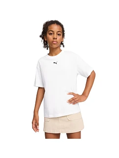 Dětské tričko Puma Ess Centered Cat Logo Boxy Tee, bílé, 685131 02