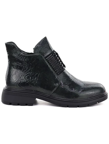 Dámské lakované zelené kotníkové boty model 22399601 - M. Daszyński Dámské lakované zelené kotníkové boty model 22399601 - M. Daszyński