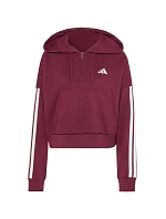 Dámská mikina adidas Essentials 3-Stripes z francouzského froté s čtvrtinovým zipem, vínová, KF8316 Dámská mikina adidas Essentials 3-Stripes z francouzského froté s čtvrtinovým zipem, vínová, KF8316