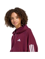 Dámská mikina adidas Essentials 3-Stripes z francouzského froté s čtvrtinovým zipem, vínová, KF8316 Dámská mikina adidas Essentials 3-Stripes z francouzského froté s čtvrtinovým zipem, vínová, KF8316