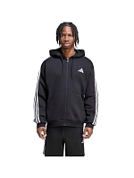 Pánská mikina adidas Essentials 3-Stripes Fleece Full-Zip Hoodie, černá, KY6559
