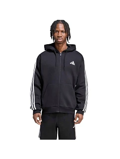Pánská mikina adidas Essentials 3-Stripes Fleece Full-Zip Hoodie, černá, KY6559