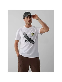 Pánské tričko regular s potiskem 4F 4FKAW26TTSHM4499-10S