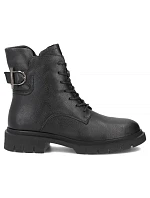 Dámské kožené černé boty ve stylu workerů Filippo DBT8018 Dámské kožené černé boty ve stylu workerů Filippo DBT8018