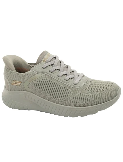 Dámské sportovní boty Skechers Bobs Squad, nazouvací SLIP-INS, olivové Dámské sportovní boty Skechers Bobs Squad, nazouvací SLIP-INS, olivové