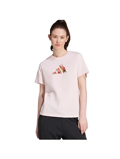 Dámské tričko adidas Floral Regular Graphic, svetloružové, KT2765