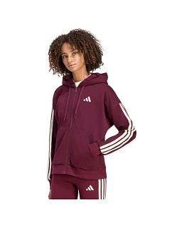 Dámska mikina adidas Essentials 3-Stripes Full-Zip v bordovej farbe KX0785