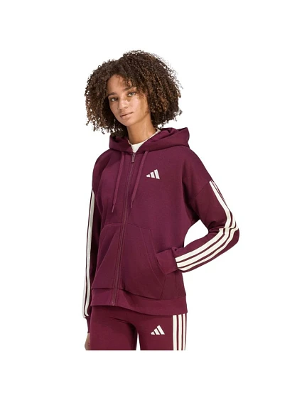 Dámska mikina adidas Essentials 3-Stripes Full-Zip v bordovej farbe KX0785 Dámska mikina adidas Essentials 3-Stripes Full-Zip v bordovej farbe KX0785