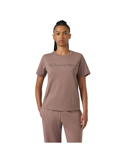 Koszulka damska Champion Short Sleeve ciemny beż 119125 MS513