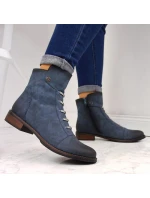 Dámské boty s ozdobami zateplené modré Jezzi